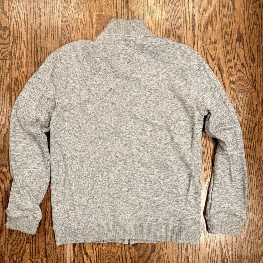 Linksoul Men's Medium Full Zip Knit‎ Sweater Jacket Heather Gray Golf Casual